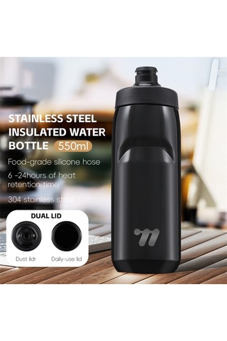 West Bıkıng Yp0721053 550ml Paslanmaz Çelik Yalıtımlı Şişe Spor Bisiklet Su Şişesi Bpa İçermez, Fda Yok Siyah