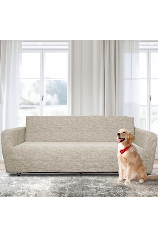 Jakarlı 3 3 1 1 Lastikli Kanepe Örtüsü Lastikli Koltuk Örtüsü Koltuk Kılıfı Takımı Kahve