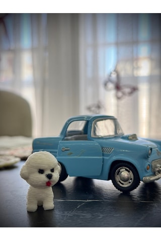 Sevimli Dil Çıkaran Mini Kaniş Köpeği - Araba Torpido Dikiz Aynası Süsü - Bişon Çuha Köpeği Dekor