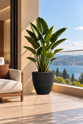 Bostann Dekoratif Saksı - Botonıa 020 - 30l - Antrasit 30 Lt