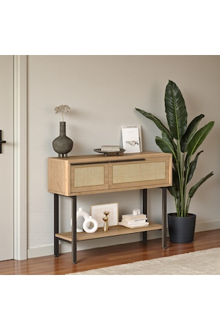 Robin Home Hol Antre Dresuar Kapaklı Metal Ayaklı Sepet-jüt Uv Baskı Kahverengi