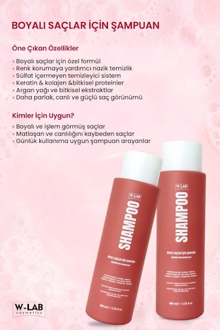 W-Lab Cosmetics Boyalı Saçlar İçin Şampuan 400 Ml