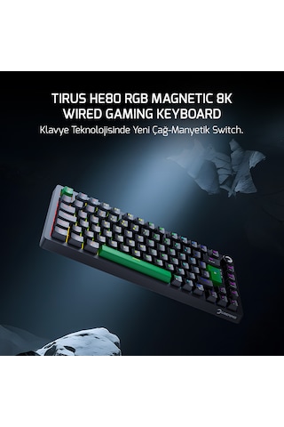 Gamepower Tirus He80 8k Rgb Manyetik Switch Kablolu Gaming Klavye