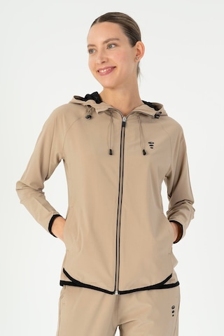 Maraton Regular Kadın Kapüşonlu Açık Vizon Tracktop Vizon