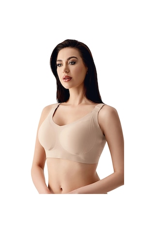 New Bra Newbra Lingerie 6155 Kadın Desteksiz C Cup Hayalet Sütyen Ten