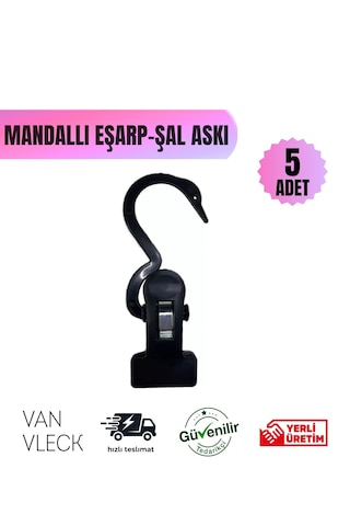 5 Li Kuğu Figürlü Mandallı Askı Şal Eşarp Elbise Askısı