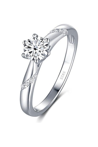 Beyaz Bague Ringen Gerçek 1.0 Karat Mozanit Pırlanta Yüzük Kadınlar Için Güzel Takı 925 Ayar Gümüş Nişan Düğün Bayan Anillo