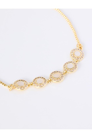 Jimmy Key Jimmy Key Altın Rengi Daire Form Detaylı Ayarlanabilir Bileklik 6sw348825150
