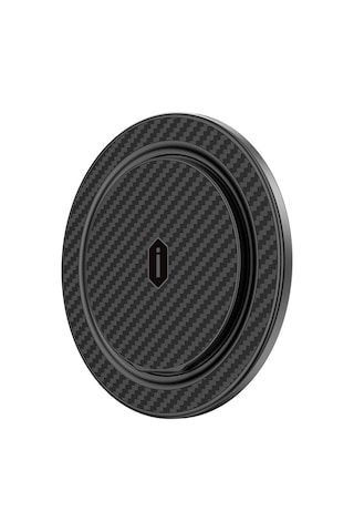 Wiwu Warriors Serisi Aramid Fiber 360 Derece Dönebilen Magnetik Ring Stand Telefon Tutucu Siyah Siyah