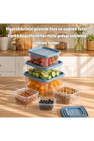 Sa-645-2 6 Adet 12 Parça Derin Dondurucu Mikrodalga Saklama Kabı - Çok Amaçlı Erzak Saklama Kabı Seti Diğer