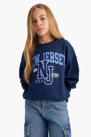 Defacto Kız Çocuk Relax Fit Bisiklet Yaka Baskılı Sweatshirt E8894a825aunv241 Lacivert