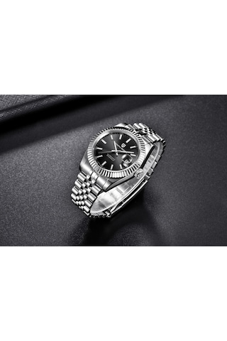 Pagani Design Pd-1645 Datejust Yeni Mekanik Erkek Kol Saati Otomatik Retro Saatler Erkek Su Geçirmez Çelik Saat Siyah - Gümüş