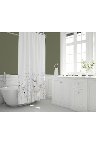 Banyo Perdesi Papatya Çiçek Desen Duş Perde Su Geçirmez Küvet Per Çok Renkli