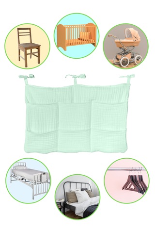 Bebek Beşik Yanı Organizer 6 Cepli Pratik Organizer Mint
