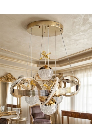 Modern 4 Toplu Led Avize Altın - Gold
