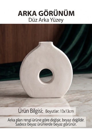 13x13cm - Premium -dekoratif Donut Vazo - Kendinden Kokulu - El Boyaması İşçilik Siyah