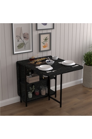 Asra Trend Metal Ayaklı Katlanır Mutfak Masası KM-31 %100 MDF Akıllı Yemek Masası Royal Mermer