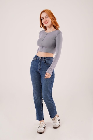Soonaksesuar Ters Dikişli Basic Antrasit Body Bluz Antrasit