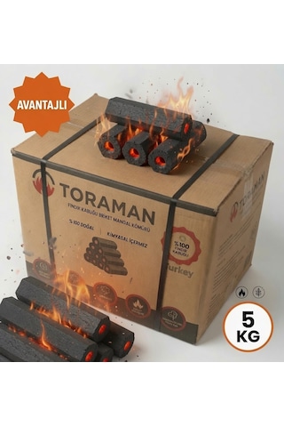 Fındık Kabuğu Briket Mangal Kömürü 5 Kg - Dumansız - Uzun Yanma