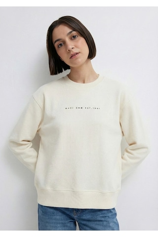 Mavi - Mavi Denim Baskılı Ekru Sweatshirt 1s10525-80194 Ekru
