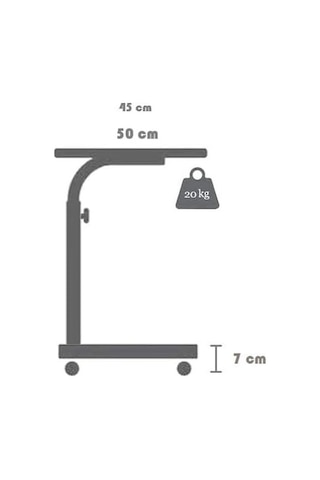 Yükseklik Ayarlı Çalışma Masası - Atlantik Çam Tekerli 100x50 Oval Kenar Çok Renkli