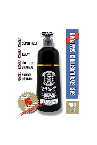 Black Hair Shampoo Siyahlaştırıcı Şampuan / Saç Sakal Beyaz Kapatıcı Şampuan 400ml.