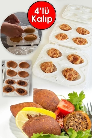 Mithra Life 4 Lü Yapışmaz Beyaz İçli Köfte Kabı Aparatı Mıt1111 Beyaz