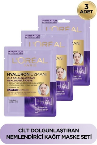 L'Oreal Paris 3'Lü Hyaluron Uzmanı Cilt Dolgunlaştıran Maske