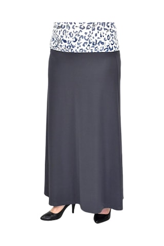 Kadın Uzun Lastikli Kloş Etek Bgl-st04728 Füme