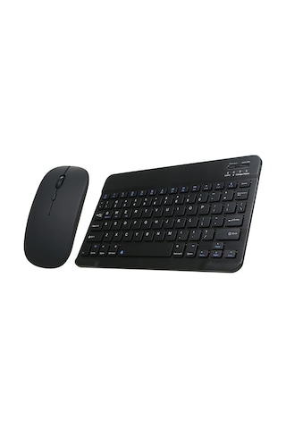 Jeemson 10 İnç Bt Klavye Mouse Seti, 78 Tuşlu Şarj Edilebilir, Fare 3 Seviye Dpı Ayarı, Çoklu Sisteme Uyumlu, Siyah Fare İçin Pil Yok Diğer