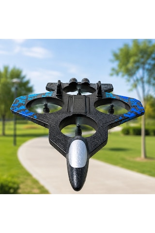 Savaş Uçağı Tasarımlı Drone 2.4g Uzaktan Kumandalı 360 Takla Jiroskop Tek Tuş Kalkış İniş