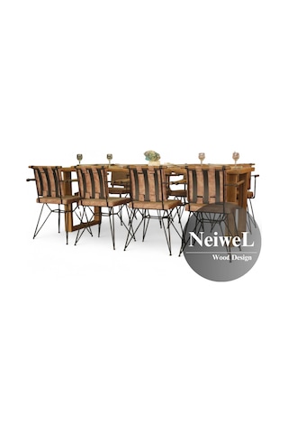 Neiwel Loen Doğal Ahşap Mutfak Ve Yemek Masası-70-120 Açık Ceviz