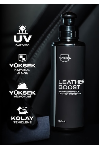Nasiol Leatherboost Araç Ev Ofis Deri Yüzeyler için Nano Kaplama Deri Bakımı 1 Yıl Dayanım 150 ML