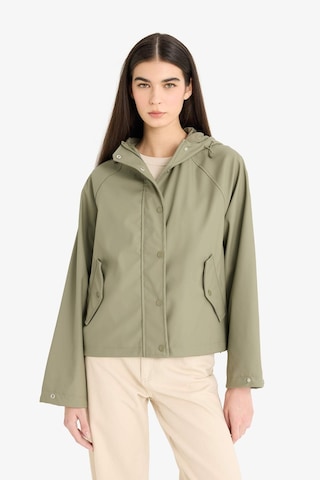 Defacto Regular Fit Kapüşonlu Suni Deri Yağmurluk E8552ax25aukh402 Haki