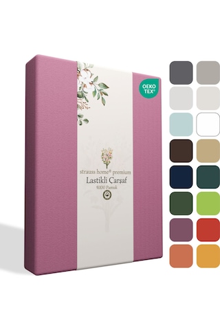 Home Premium Lastikli Çarşaf %100 Pamuk Tek Kişilik / Çift Kişilik Özel Penye Oeko-tex Mürdüm / Eflatun Mürdüm - Eflatun