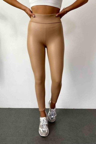 Soonaksesuar Kadın Yüksek Bel Içi Şardonlu Fırsat Ürün Toparlayıcı Tayt Sütlü Kahve