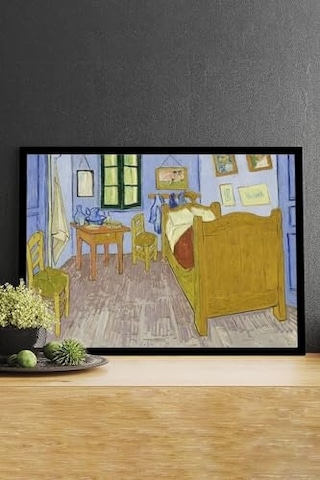 Pster14606 Arlesteki Yatak Odası - Van Gogh Sanatsal Çerçeveli Tablo 50 X 70