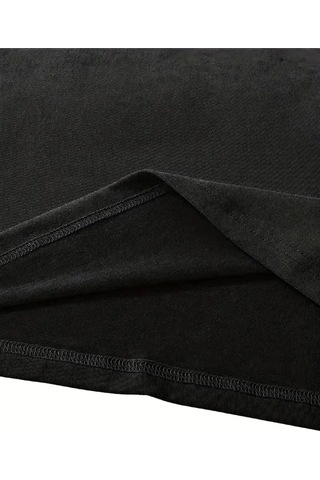 Wear Vexel Kadın Tişört Fiyonk Baskılı Bisiklet Yaka Yazlık Kısa Kol Oversize T-shirt - Siyah Siyah