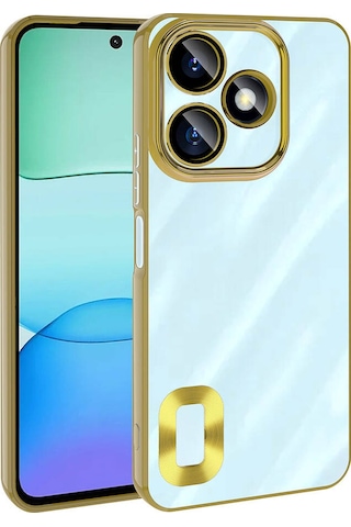 Xiaomi Redmi 13 4g Kılıf Kamera Korumalı Logo Gösteren Zore Omega Kapak-gold Gold