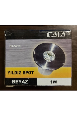 Ct-5210 Cata 1w Beyaz Işık Saten Kasa Yıldız Spot Armatür