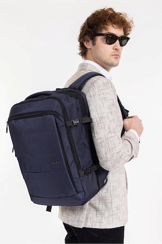 Dada Körüklü Su Geçirmez Kumaş Fonksiyonel Sırt Çantası 15.6 İnç Lacivert