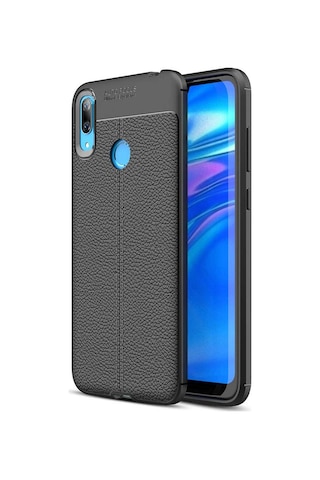 Huawei Y7 Prime 2019 Kilif Deri Görünümlü Korumali Niss Silikon 409282991