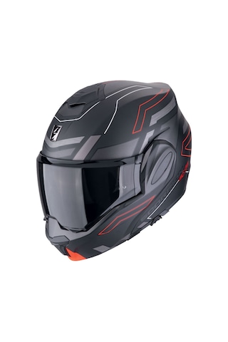 Scorpion Exo-tech Evo Conquer Çene Açılabilir Motosiklet Kaskı Mat Siyah Kırmızı