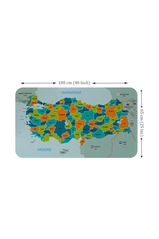 Harita Sepeti Eğitici - Öğretici Dünya Ve Türkiye Haritası Çocuk Odası Duvar Sticker-60x105-3887 Renkli