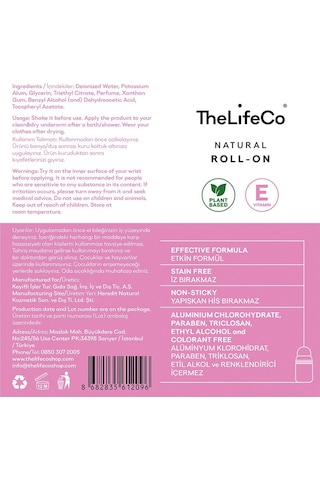 The Lifeco Cherish Kadın Roll-On Deodorant 60 ML