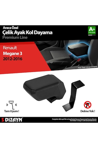 Renault Megane 3 Kol Dayama Kolçak Çelik Ayaklı Abs Siyah 2012-2016 A+kalite