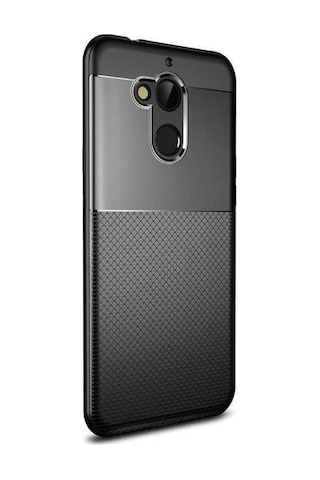 General Mobile Gm 8 Kılıf Çizgili Kare Görünümlü Optik Kılıf Siyah