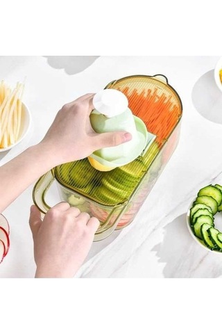 Fastbuy Mutfak El Korumalı 3 Bıçaklı Dilimleyici - Patates Ve Salatalık Kesici Diğer