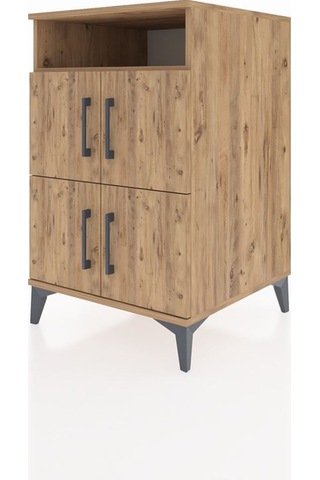 Kronos Komodin 2 Raflı 4 Kapaklı 60x59x96 Çam-çam Atlas Çam