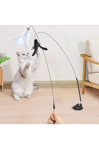 Durukar Vantuzlu Tüylü Zilli Olta Kedi Oyuncağı 2 Oltalı
